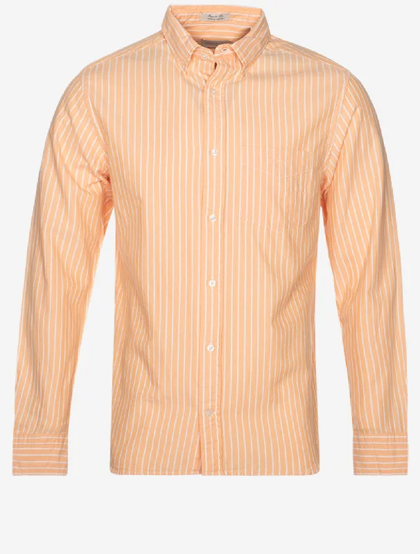 Regular Archive Oxford Stripe Shirt Coral Apricot Modern Men's 