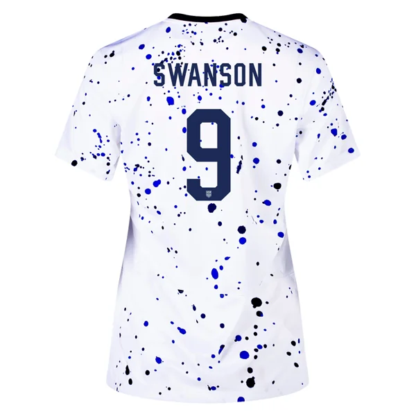 Nike Womens United States Mallory Swanson 4 Star Home Jersey 23/24 w/ 2019 World Cup Champion Patch (White/Loyal Blue)