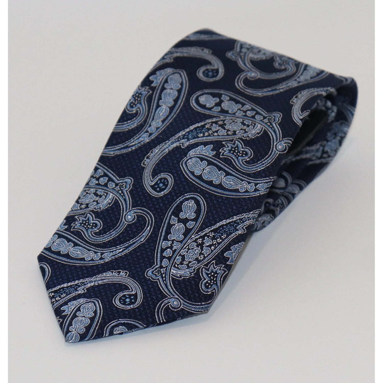 The Shirt Shop Tie - Navy Paisley Street