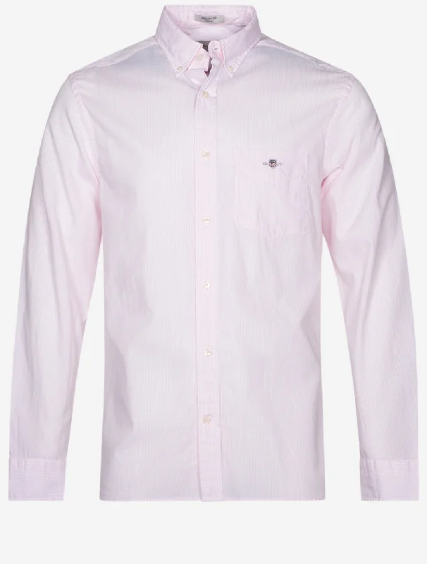 Regular Poplin Banker Shirt Light Pink Sharp Men's Italian