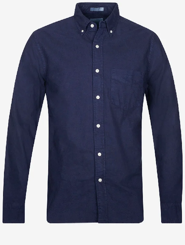 Regular Brushed Oxford Shirt Classic Blue Athletic Men's Compression