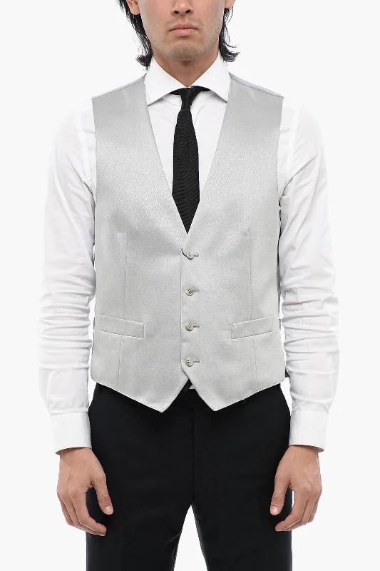 Corneliani Cc Collection Two-Tone Wool Blend Retailored Waistcoat