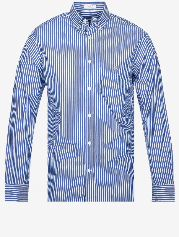 Regular Fit Poplin Stripe Shirt College Blue Cool Men's Skate