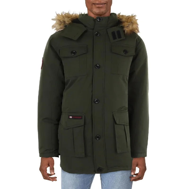 Mens Short Cold Weather Parka Coat