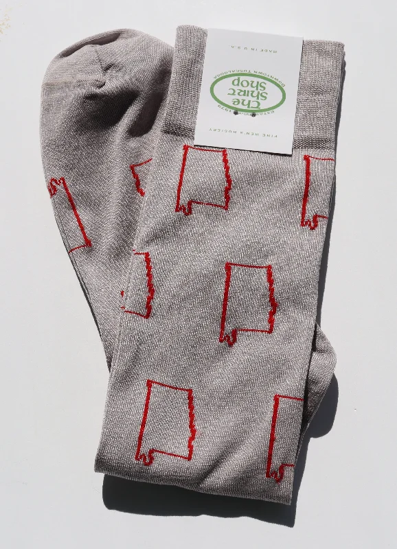 The Shirt Shop Game Day Socks - State Outline Dapper Men's 1920S
