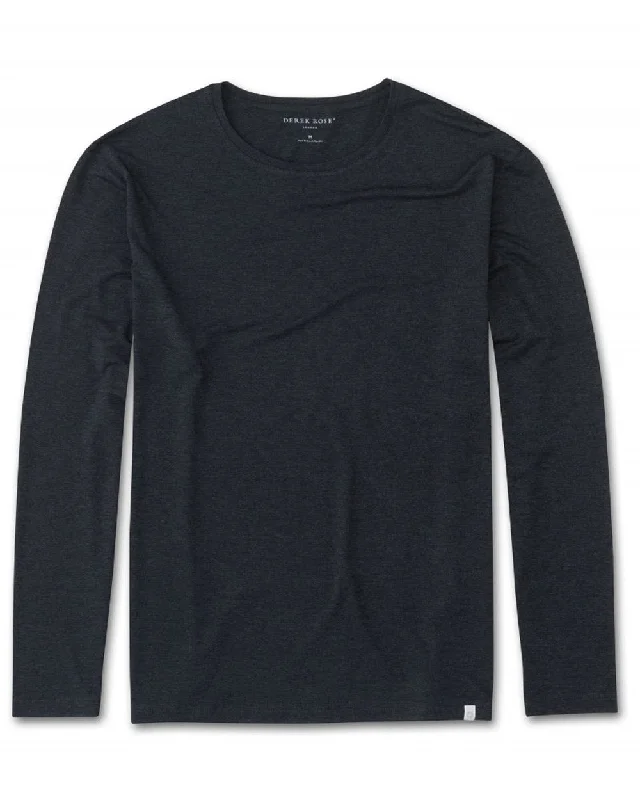 Anthracite Long Sleeve T-Shirt Sporty Men's Athleisure 