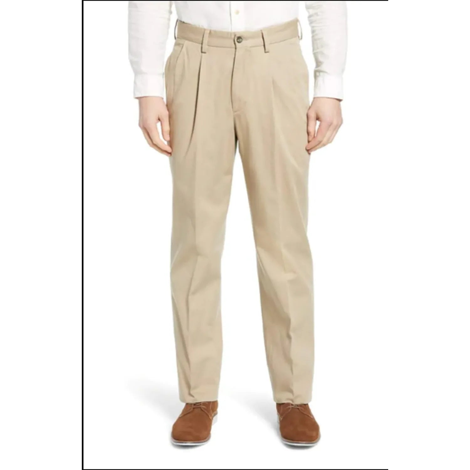 Charleston Khakis 100% Cotton - Khaki Color (Pleated) Youthful Men's Pop