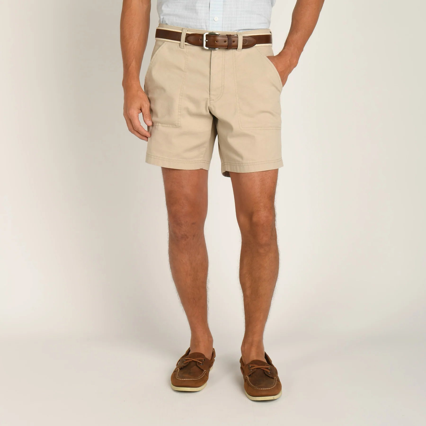 Duck Head 7" Field Canvas Camp Short - Stone Cool Men's Distressed