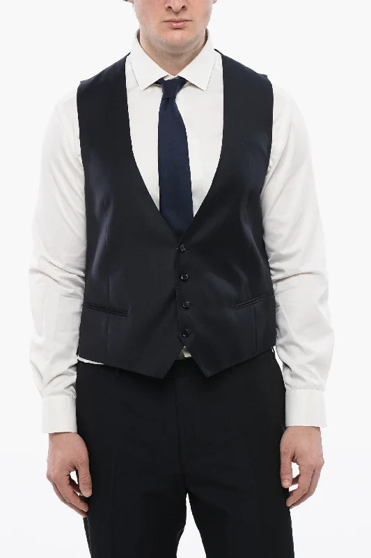 Corneliani Virgin Wool Academy Vest With Martingale