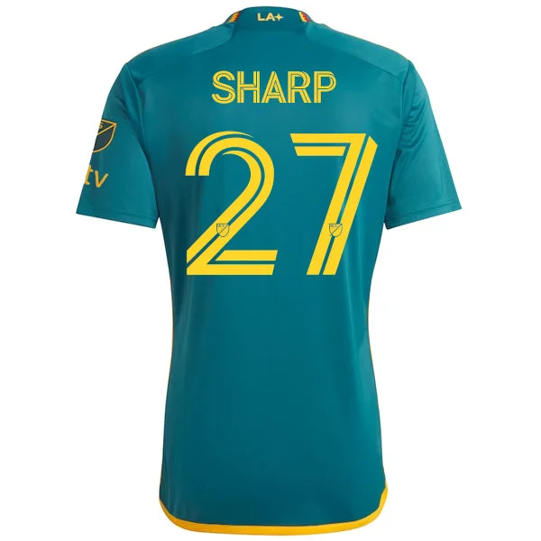 adidas LA Galaxy Billy Sharp Authentic Away Jersey w/ MLS + Apple TV Patch 23/24 (Green/Yellow)