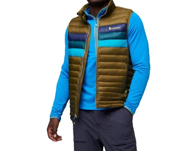 Fuego Down Vest In Oak Stripes