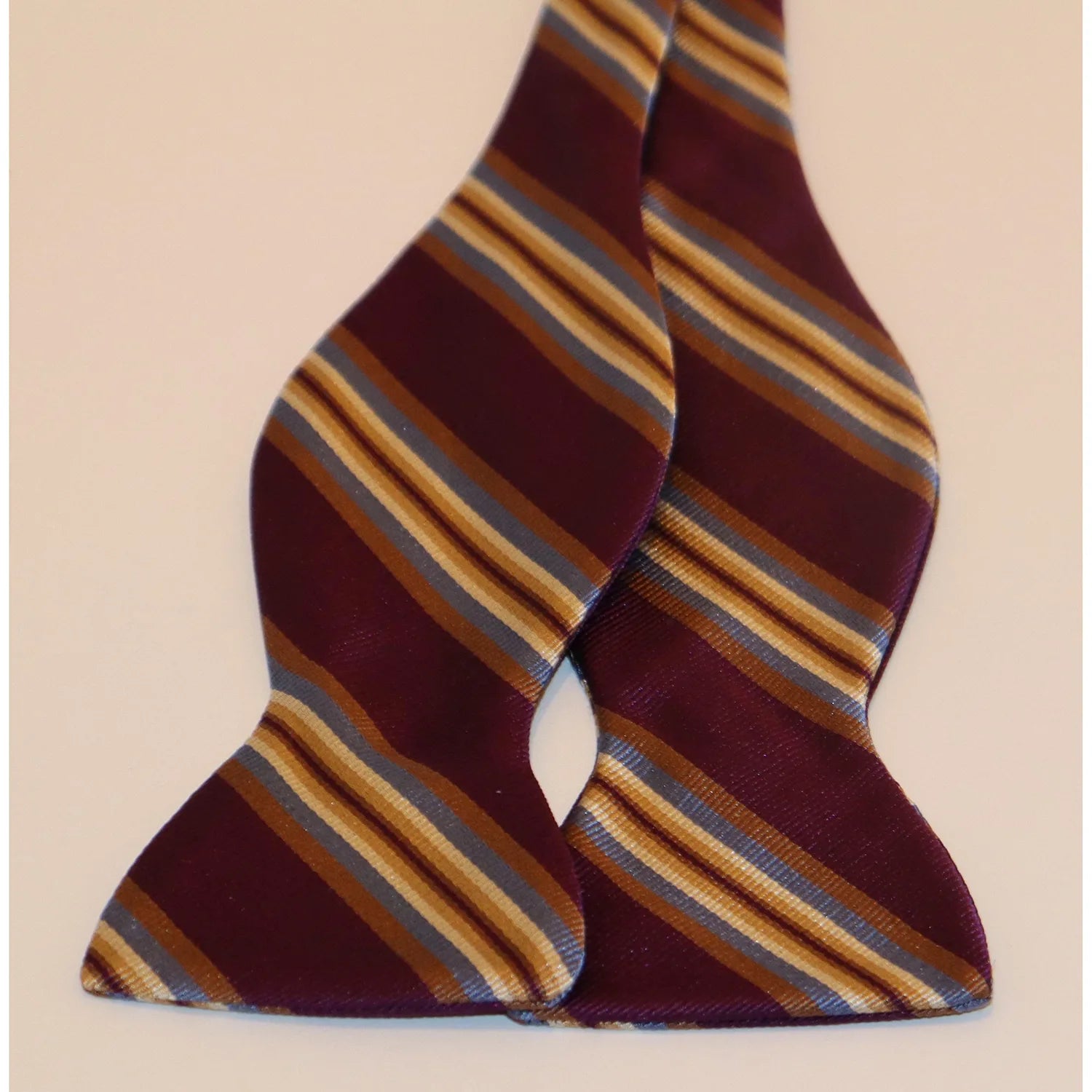 R. Hanauer Bow Tie - Purple with Gold/Blue Stripe Stylish Men's Tropical 