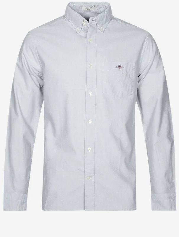 Regular Oxford Shirt Stone Grey Cozy Men's Winter
