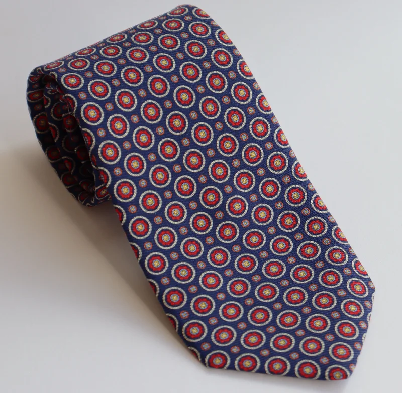 R. Hanauer Tie - Navy Fillmore Medallion Edgy Men's Punk
