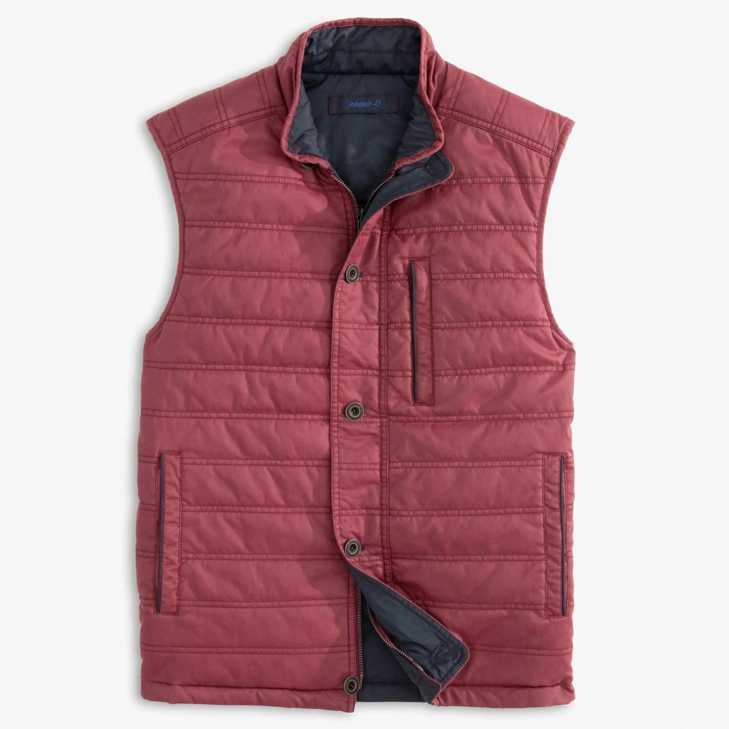 Johnnie-O Two-Way Zip Reversible Vest Cool Men's Distressed