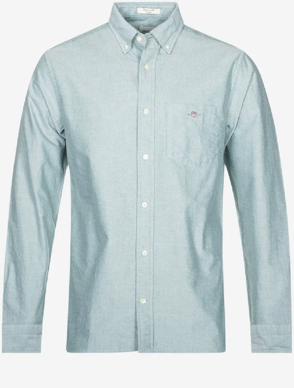 Regular Oxford Shirt Forest Green Polished Men's Silk