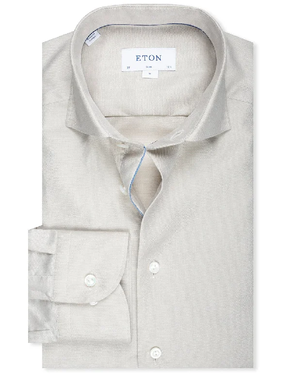 Slim Fit Cotton Linen Shirt Grey Earthy Men's Hemp
