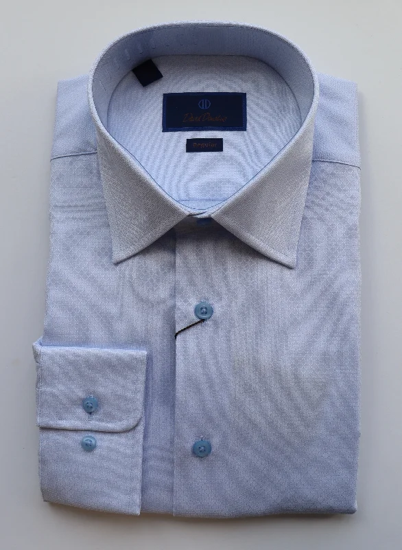 David Donahue Sky Blue Dress Shirt (Regular Fit) Hip Men's Retro