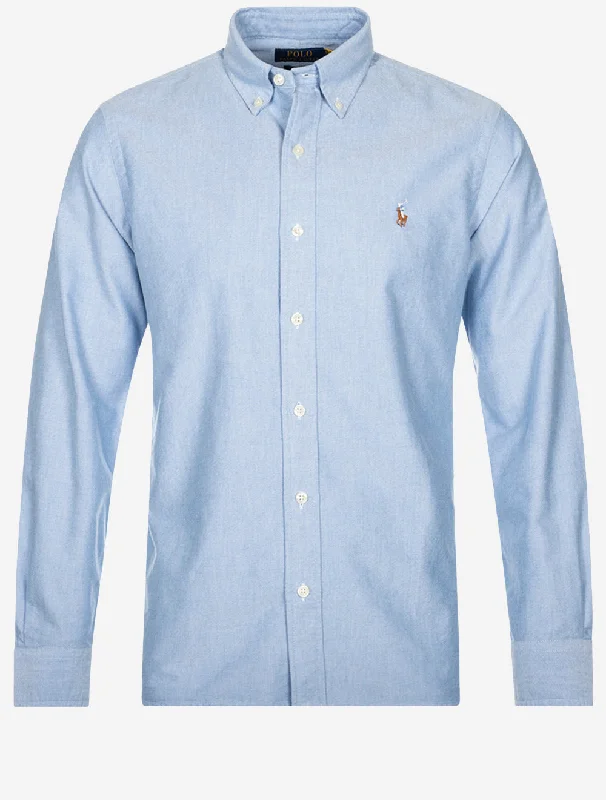 Oxford Long Sleeve Buttondown Shirt Blue Masculine Men's 