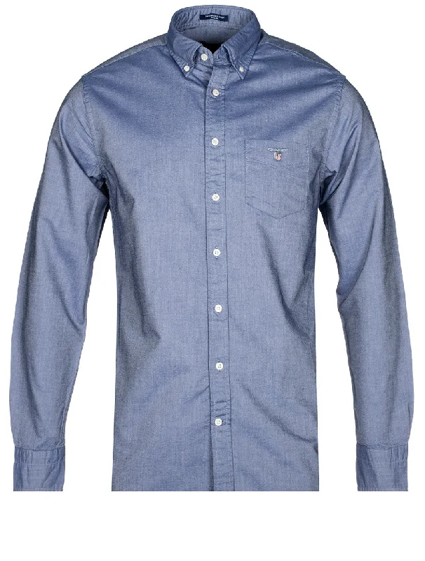 Regular Fit Oxford Shirt Persian Blue Elegant Men's Cashmere