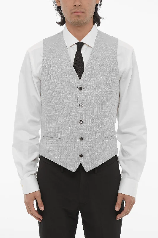 Corneliani Cc Collection Jacquard Cerim.reset Waistcoat With Jetted Poc