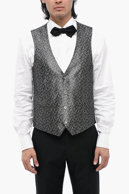 Corneliani Plant Motif Silk Academy Cerimo Waistcoat