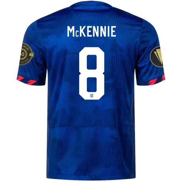 Nike Mens United States Weston McKennie Away Jersey w/ Gold Cup Patches 23/24 (Hyper Royal/Loyal Blue)