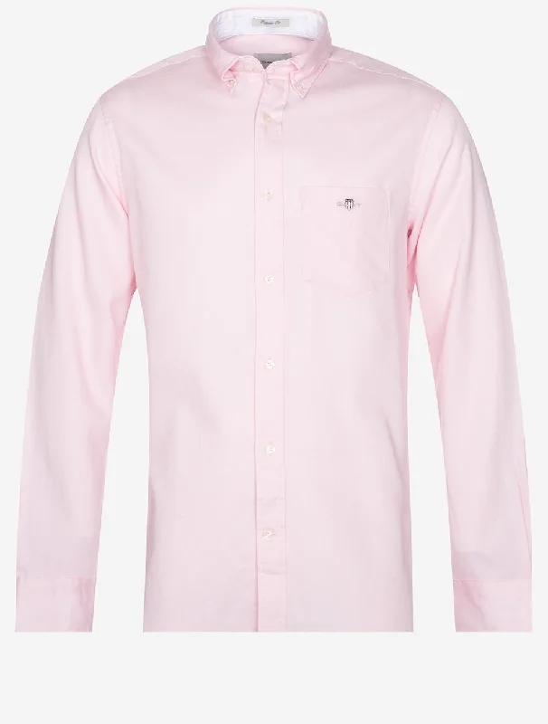 Regular Honeycomb Texture Shirt Light Pink Tailored
