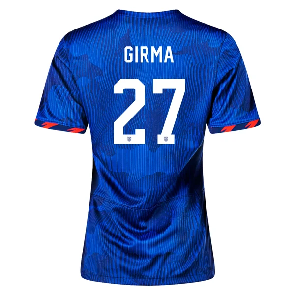 Nike Womens United States Naomi Girma 4 Star Away Jersey 23/24 w/ 2019 World Cup Champion Patch (Hyper Royal/Loyal Blue)