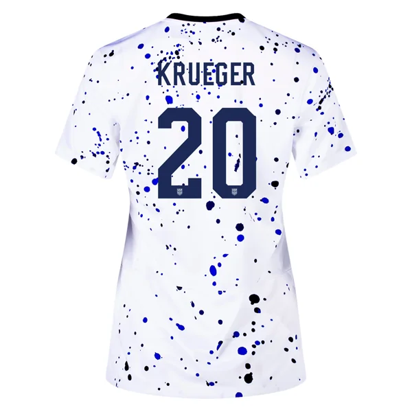 Nike Womens United States Casey Krueger 4 Star Home Jersey 23/24 w/ 2019 World Cup Champion Patch (White/Loyal Blue)