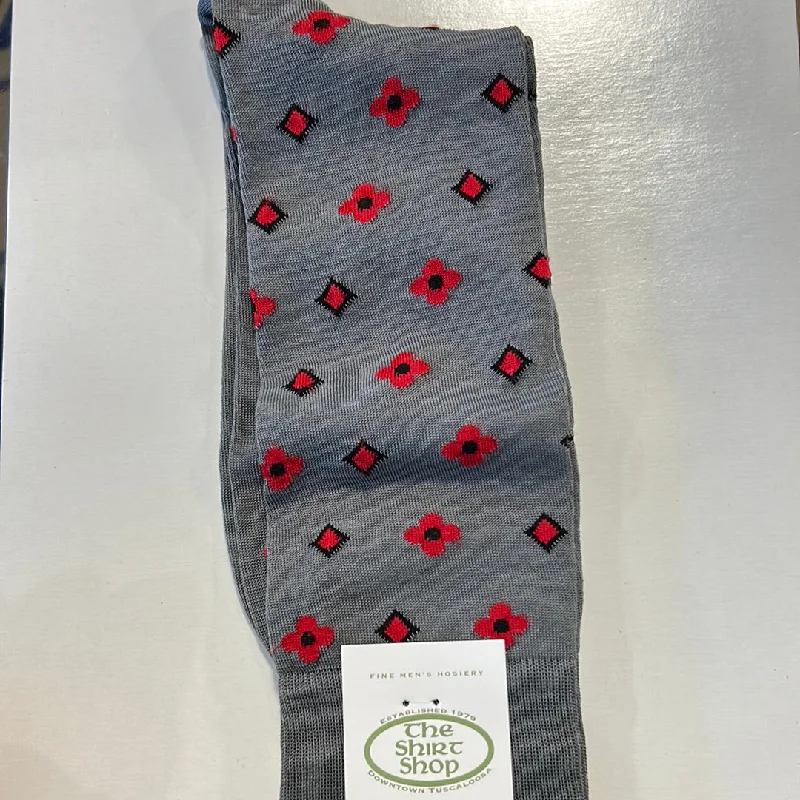 The Shirt Shop Dress Socks - Gray Geometric Print Hip Men's Urban