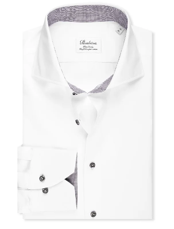 Contrast Buttons Shirt White Dynamic Men's Moto