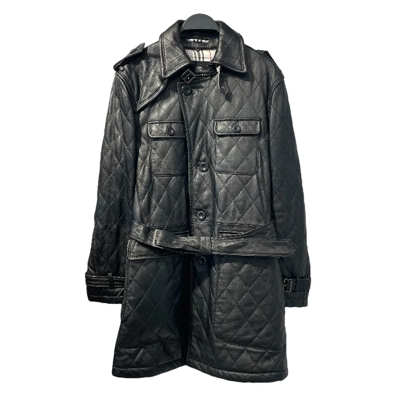 BURBERRY BLACK LABEL/Coat/M/BLK/Sheepskin/Plain