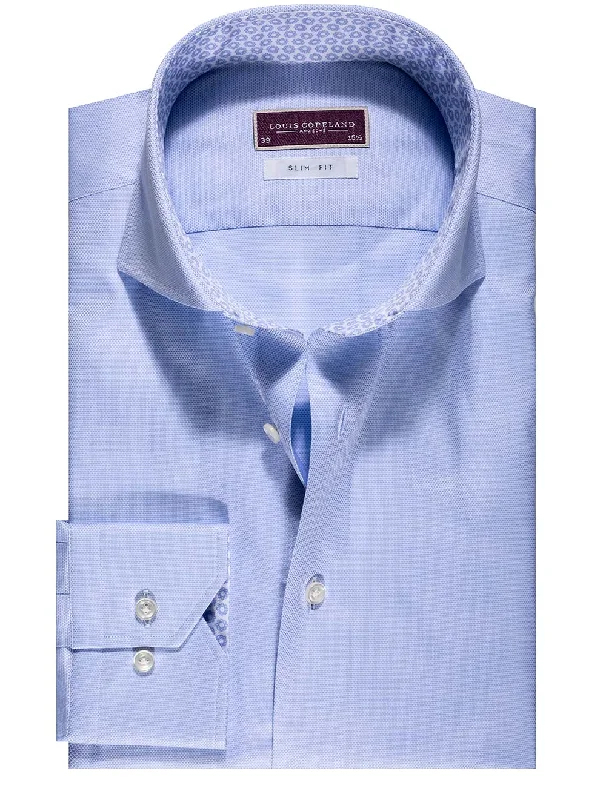 Liffey Mesh Slim Fit Shirt With Inlay Blue Casual Men's Japanese 