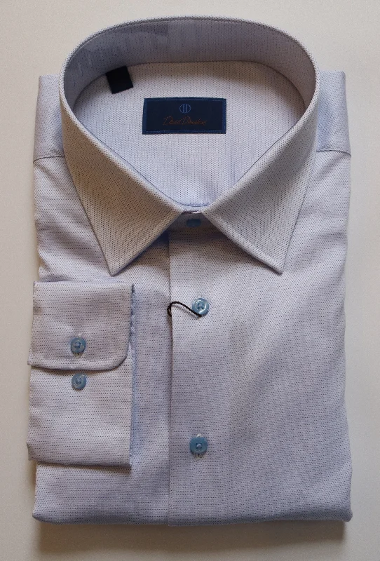 David Donahue Dress Shirt - Blue Nail Head Print (Regular Fit Hip Men's Urban