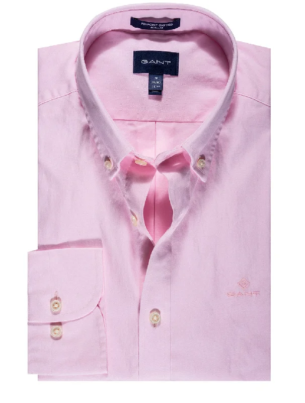 Regular Fit Pinpoint Oxford Shirt California Pink Sleek Men's Metallic