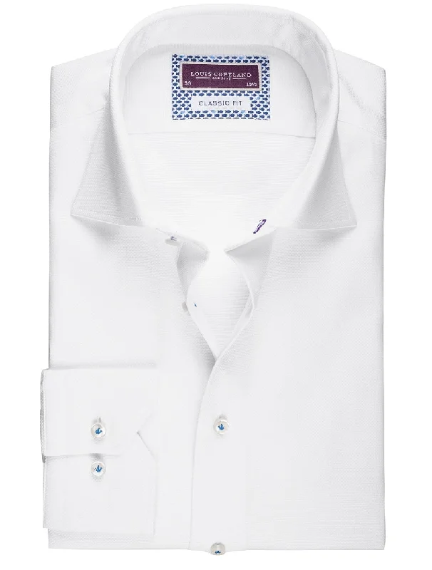 White Jersey Weave Classic Fit Shirt White/tail Stylish Men's Tropical 