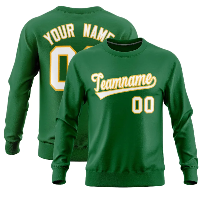 Custom Kelly Green Classic Style Personalized Uniform Pullover Hoodie