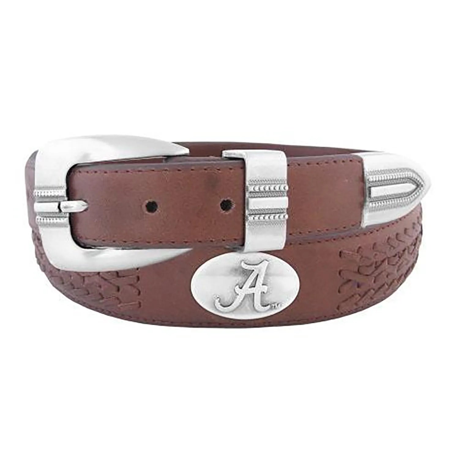 Zeppro Braided Belt with Alabama Conch Brown Elegant Men's Formal 