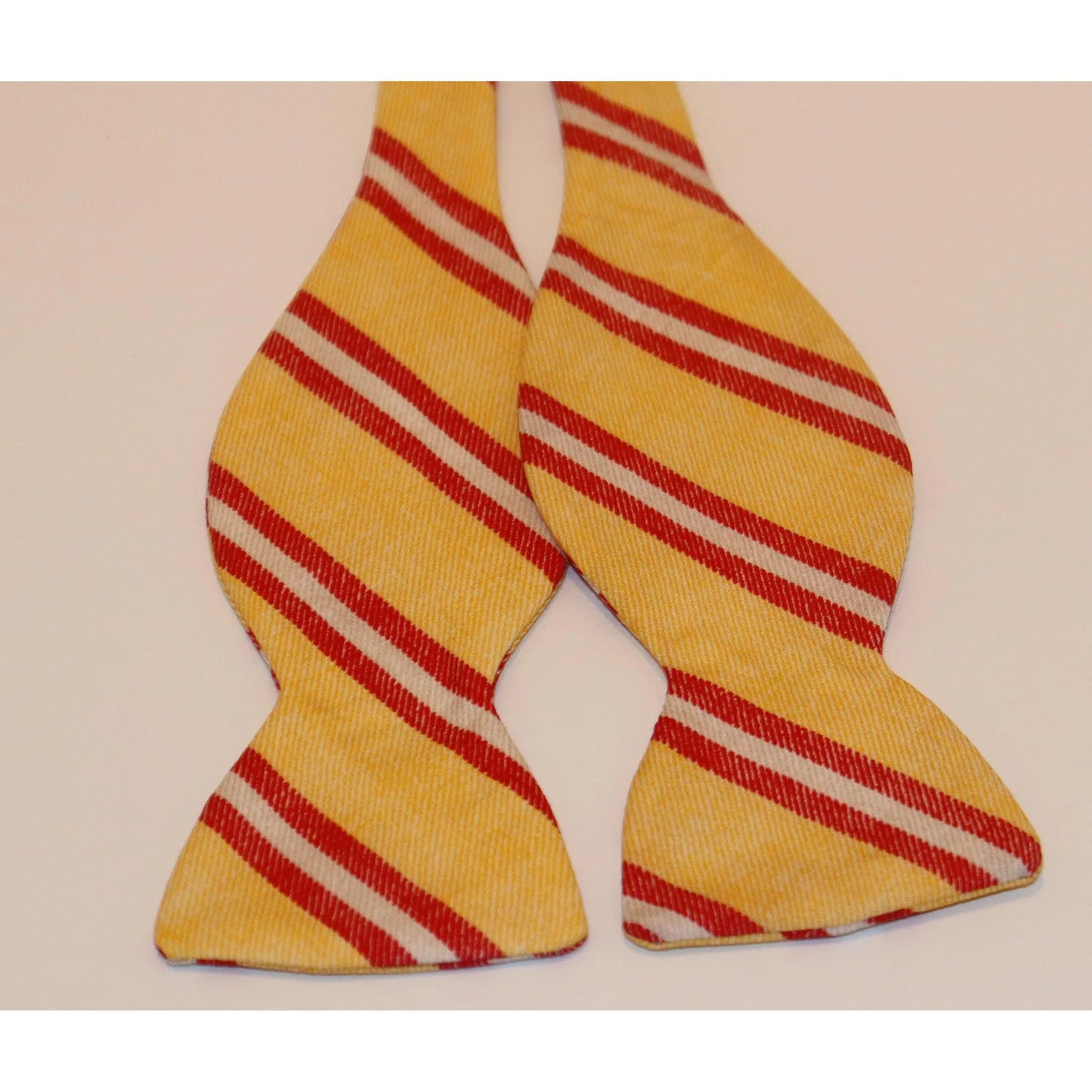 R. Hanauer Bow Tie - Yellow with Red/White Stripe Traditional Men's Country