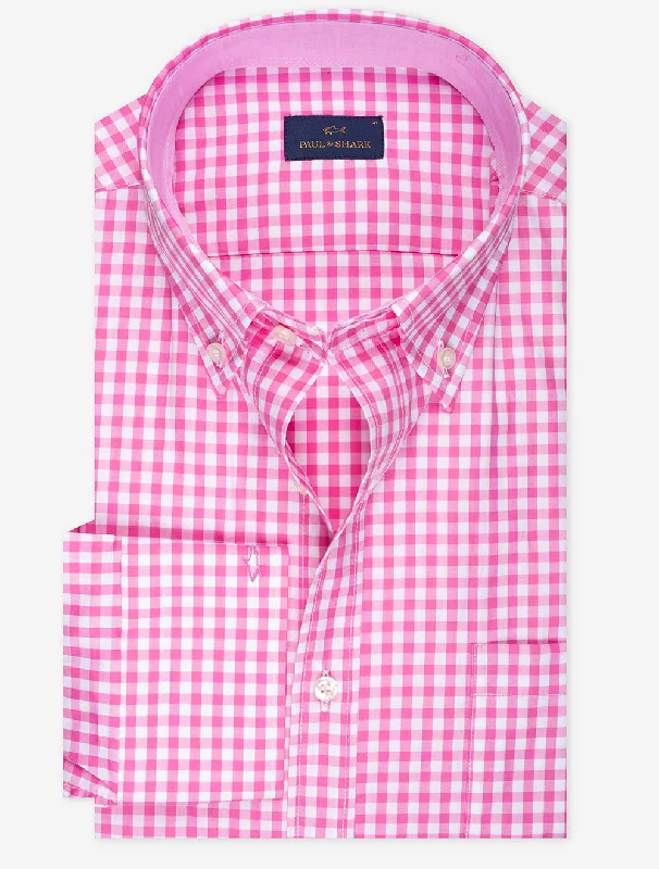 Gingham Cotton Twill Shirt Pink Lumberjack