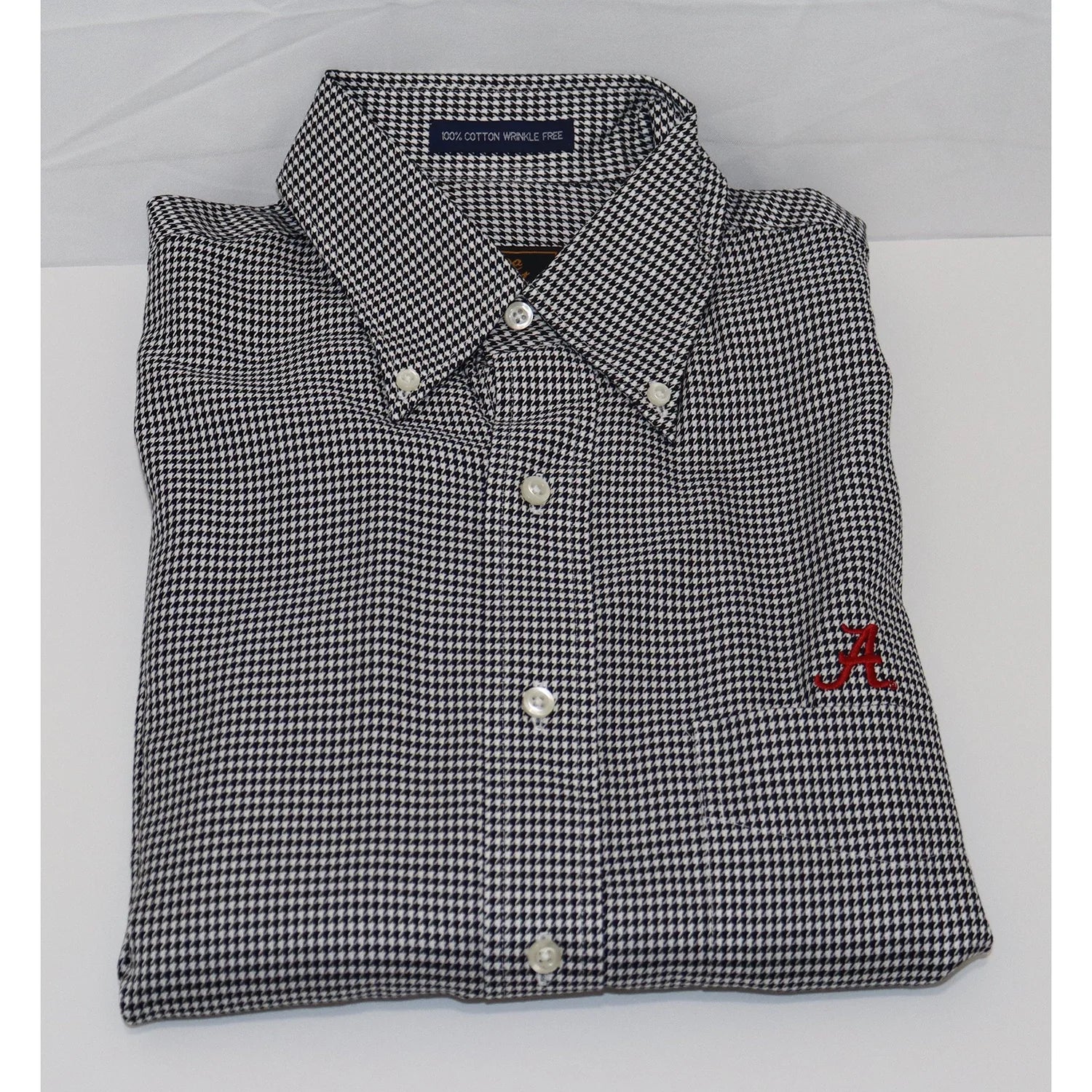 The Shirt Shop Wrinkle Free - Black Houndstooth * Unique Men's Upcycled