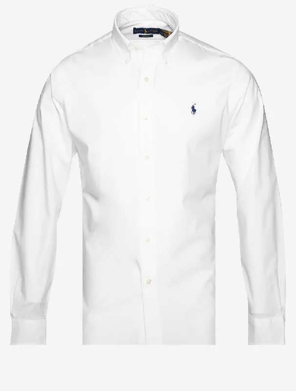 Plain Buttondown Shirt White Artistic Men's Avant