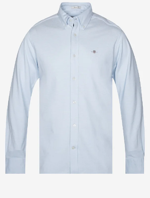 Regular Fit Jersey Piqué Shirt Capri Blue Organic
