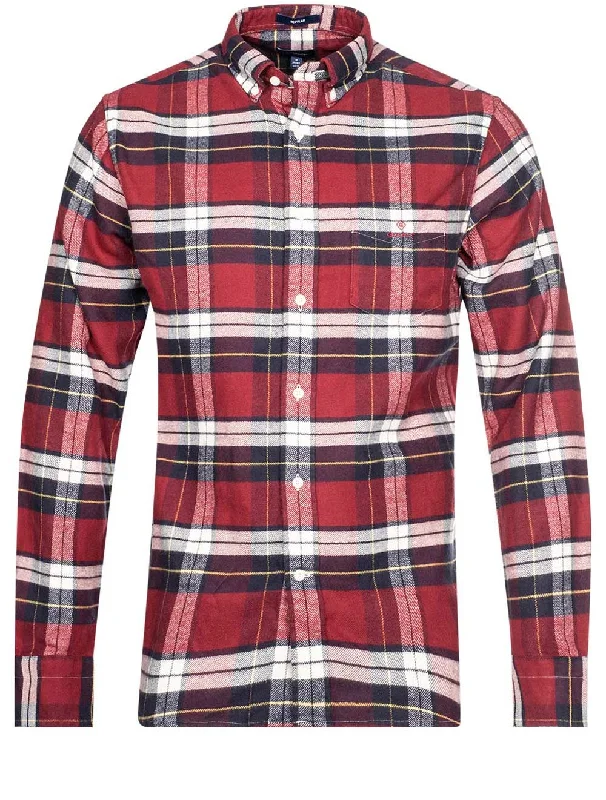 Regular Fit Flannel Check Shirt Cabernet Red Confident Men's High