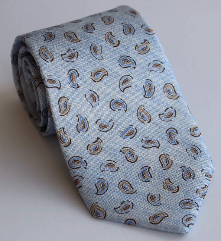 R. Hanauer Tie - Light Blue Brinkley Pine Laid