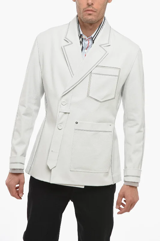 Dior Double-Breasted Cotton Blazer With Contrasting Details