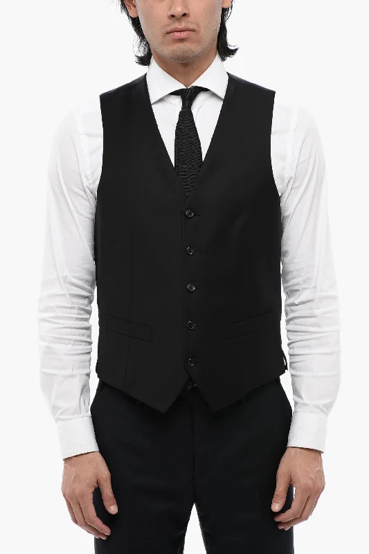 Corneliani Trend Virgin Wool Waistcoat With Back Adjuster