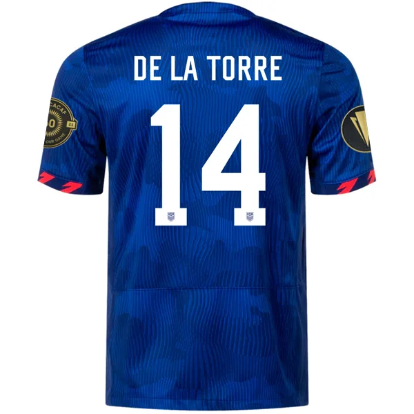 Nike Mens United States Lucas De La Torre Away Jersey w/ Gold Cup Patches 23/24 (Hyper Royal/Loyal Blue)