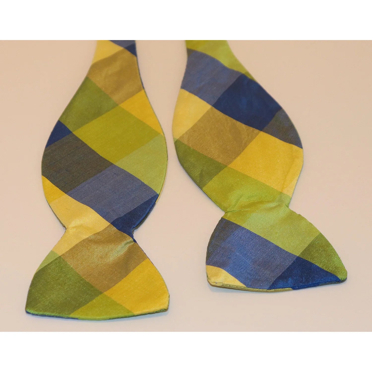 R. Hanauer Bow Tie - Green/Yellow/Blue Large Check Masculine Men's 